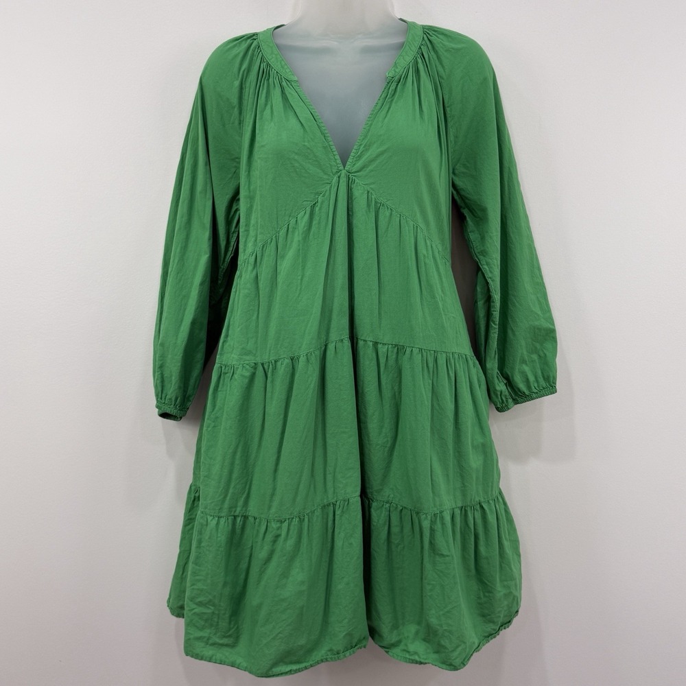 Xirena Nadia Mini Dress S Kelly Green Tiered Boho Babydoll Lightweight Preppy